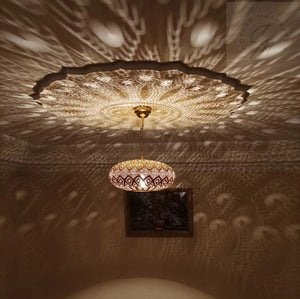 Moroccan brass pendant light